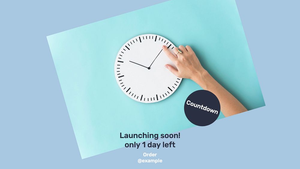 Countdown, new launch  blog banner template, editable text