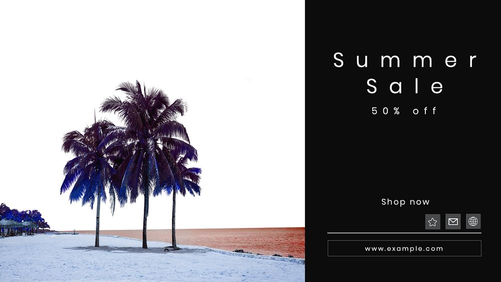 Summer sale  blog banner template, editable text