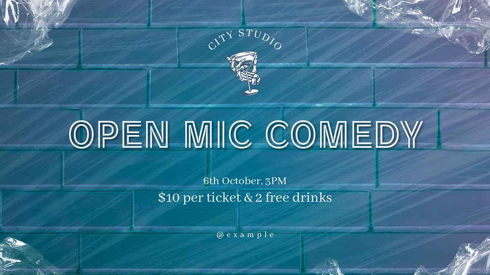 Open mic comedy banner template, editable design