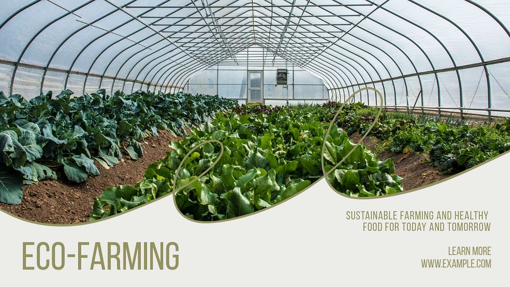 Eco-farming blog banner template, editable text