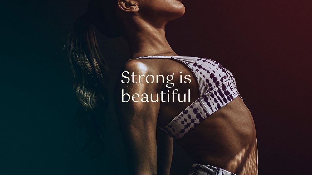 Strong is beautiful blog banner template, editable text