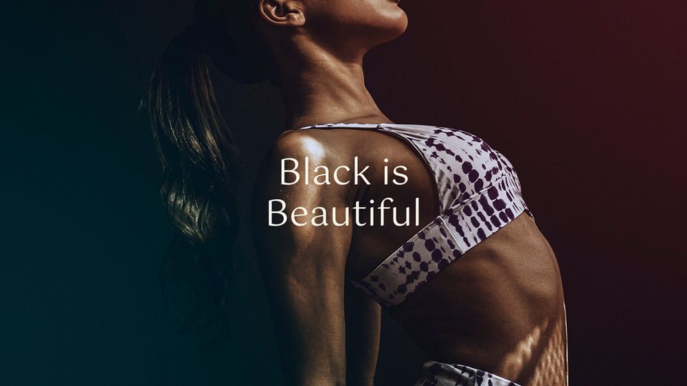 Black is beautiful blog banner template, editable text