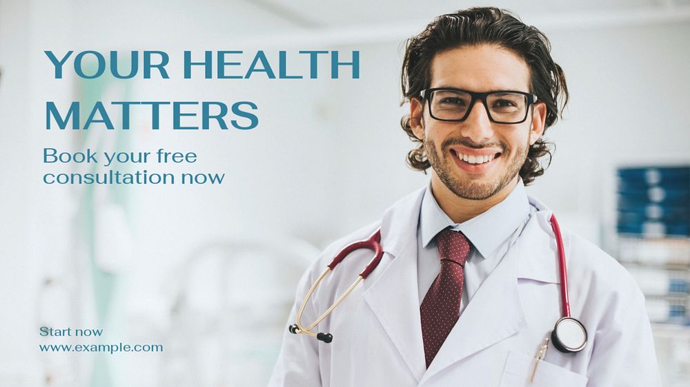 Your health matters blog banner template, editable text