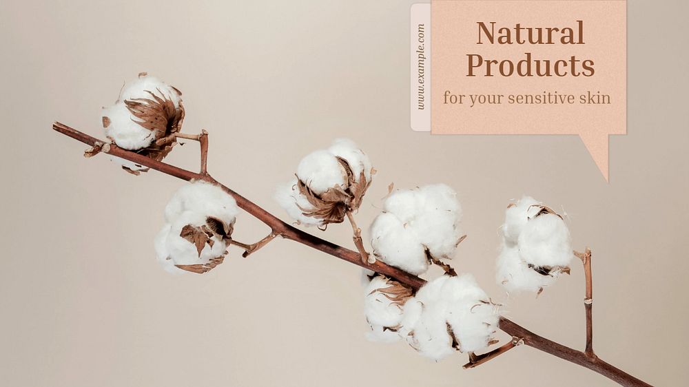 Natural skincare  blog banner template, editable text