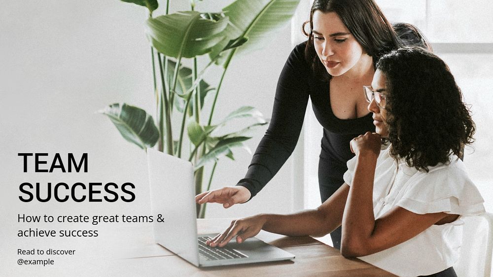 Team success blog banner template, editable text