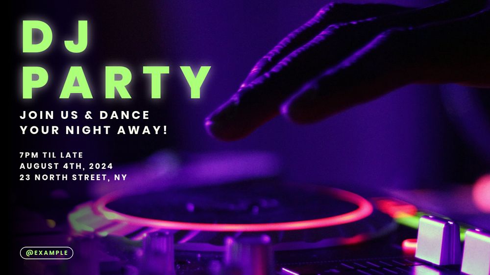 DJ party blog banner template, editable text