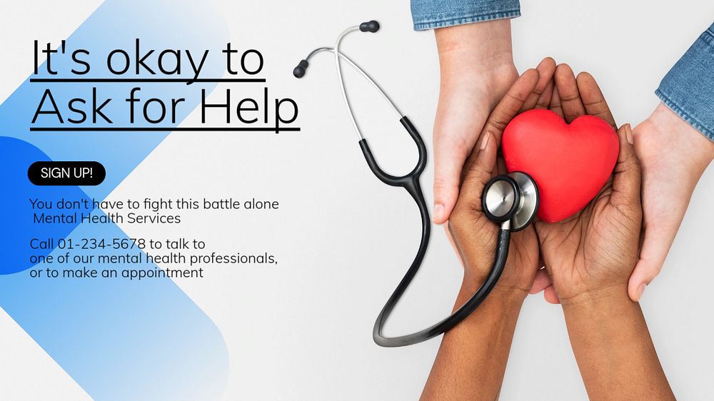 Ask for help blog banner template, editable text