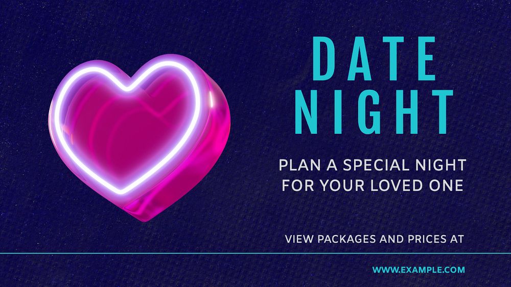 Date night  blog banner template, editable text