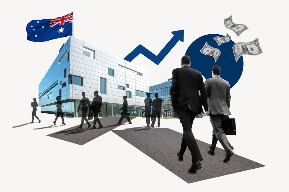 Australian business, corporate photo collage, editable design