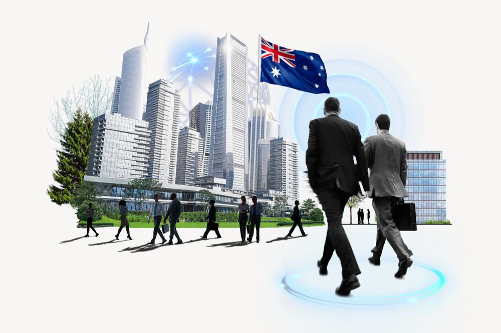 Australian corporate, business photo collage, editable design