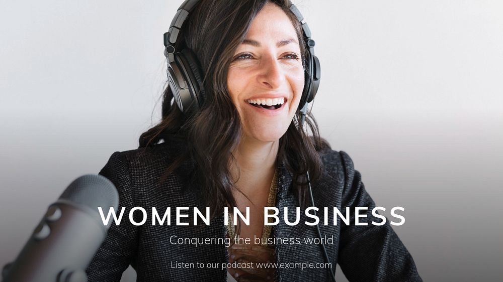 Women in business blog banner template, editable text