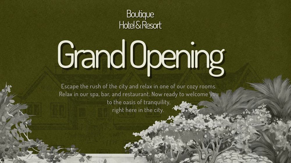 Grand opening blog banner template, editable text