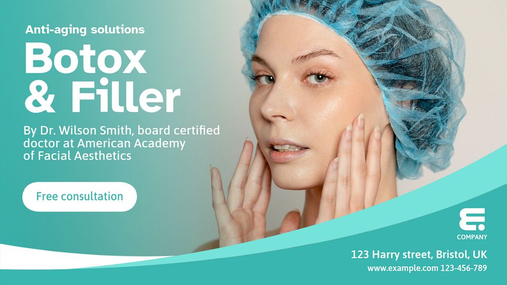 Botox & filler blog banner template, editable text