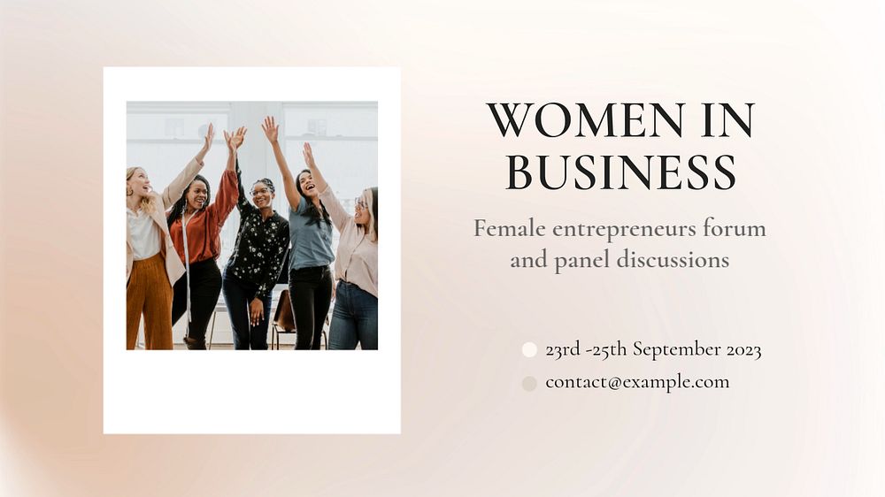 Woman in business  blog banner template, editable text