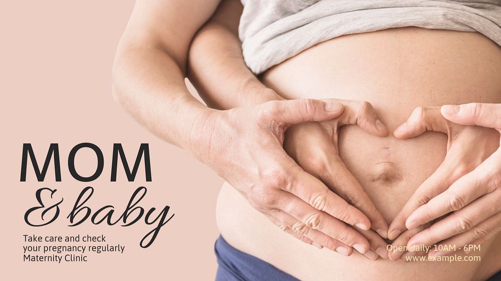 Pregnancy blog banner template, editable text