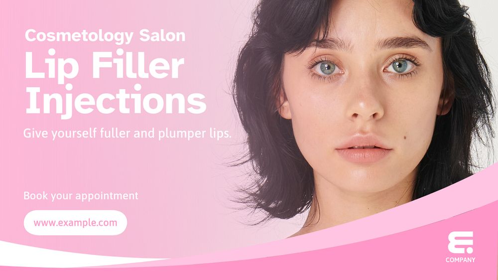 Lip filer injections blog banner template, editable text