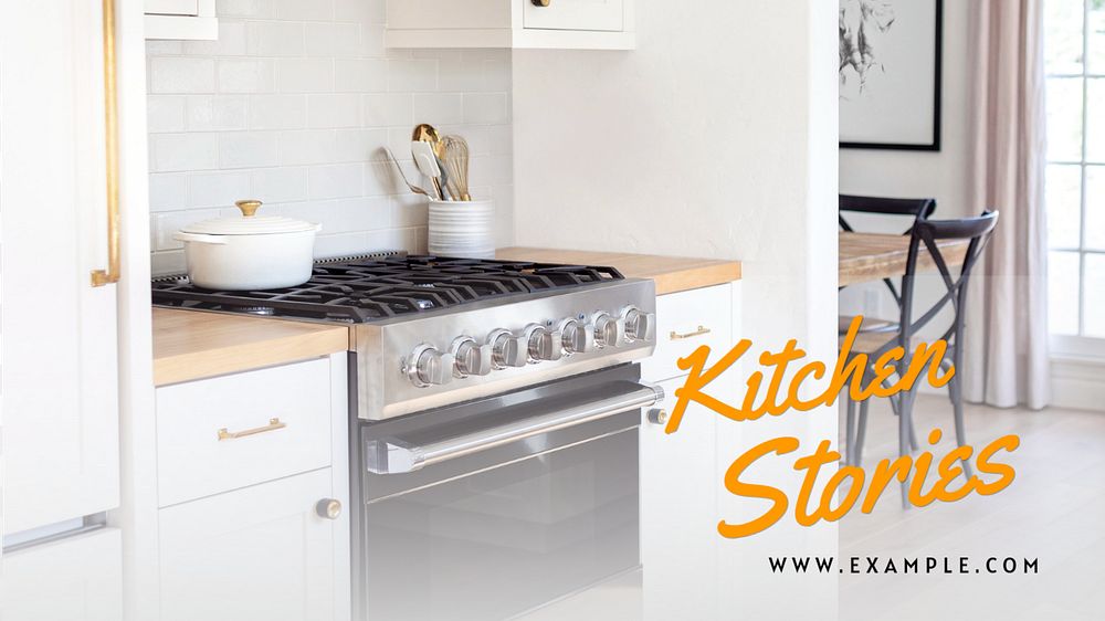 Kitchen stories blog banner template, editable text