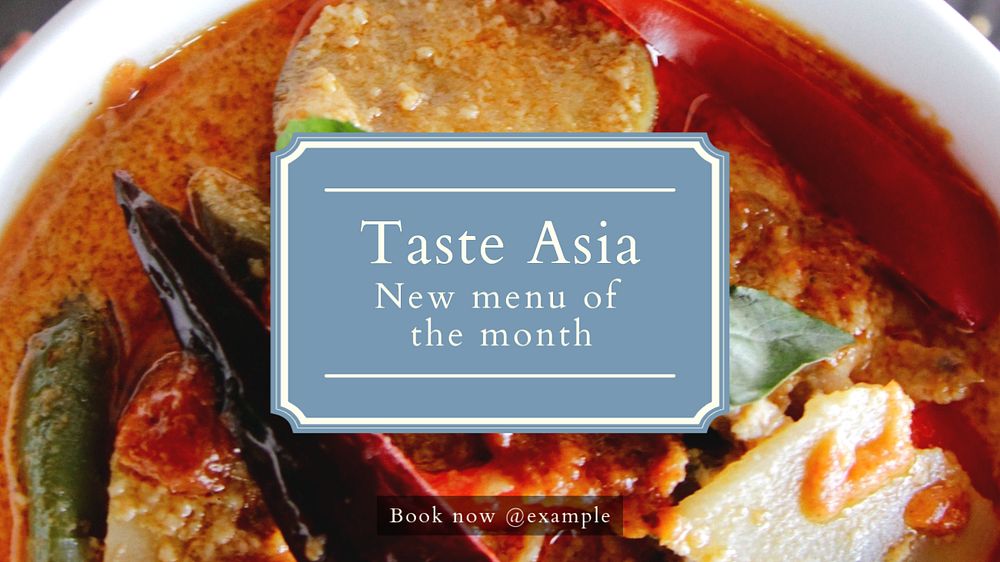 Taste Asia blog banner template, editable text