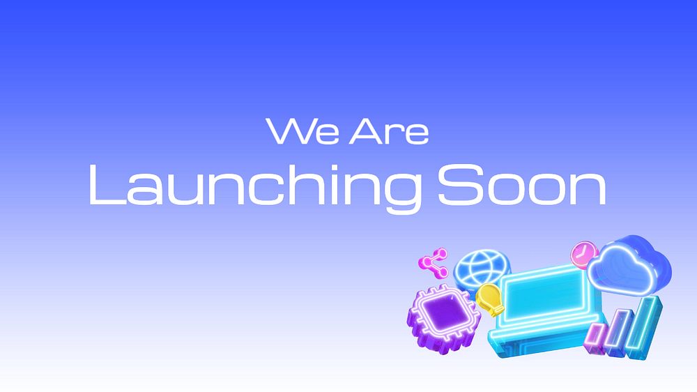 Launching soon blog banner template, editable text