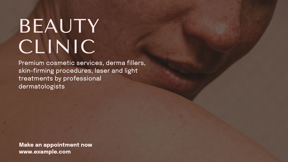 Beauty clinic  blog banner template, editable text