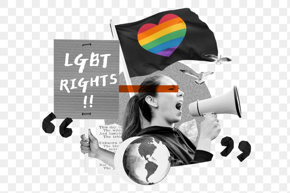 LGBT rights, gender equality protest remix, editable design