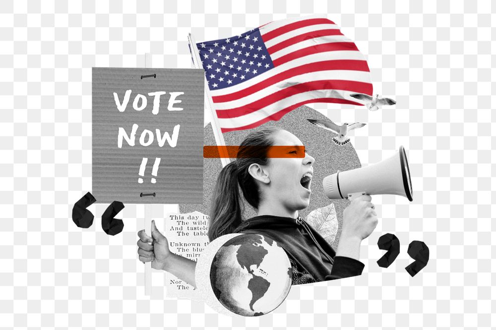 Vote now, American election campaign remix, editable design