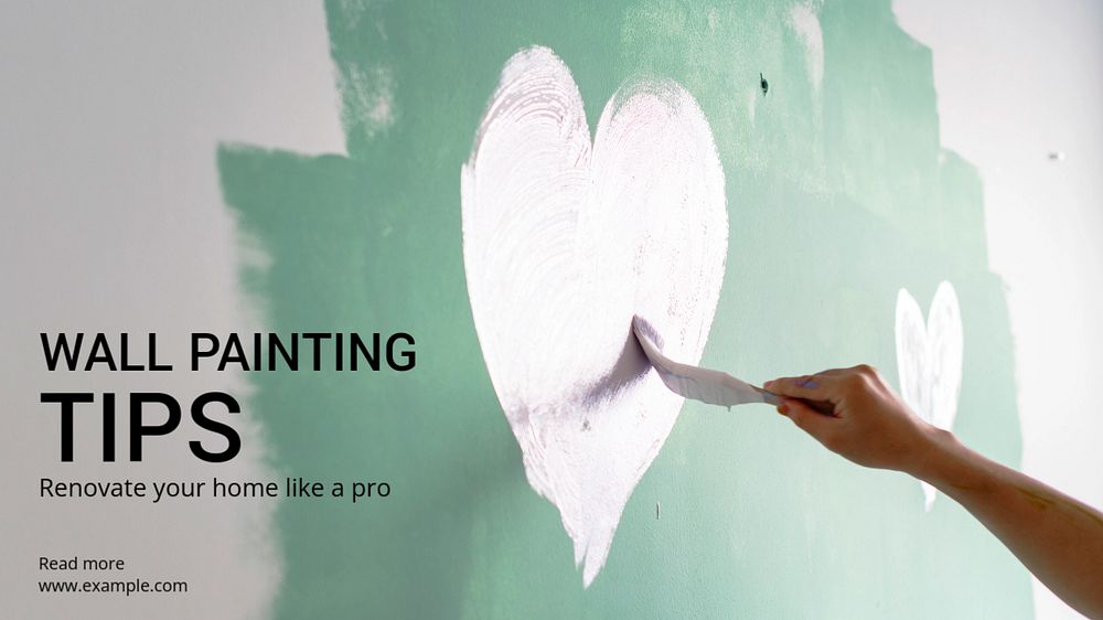 Wall painting tips blog banner template, editable text