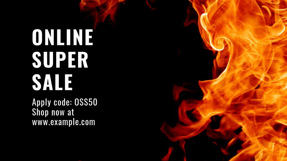 Online super sale blog banner template, editable text