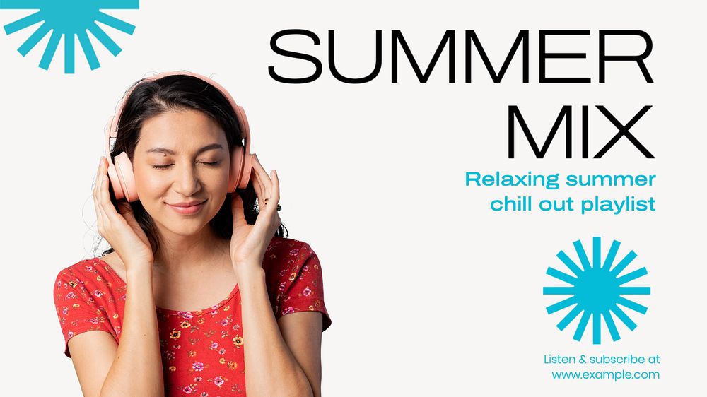 Summer mix  blog banner template, editable text