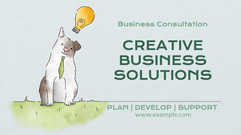 Creative business solutions  blog banner template, editable text