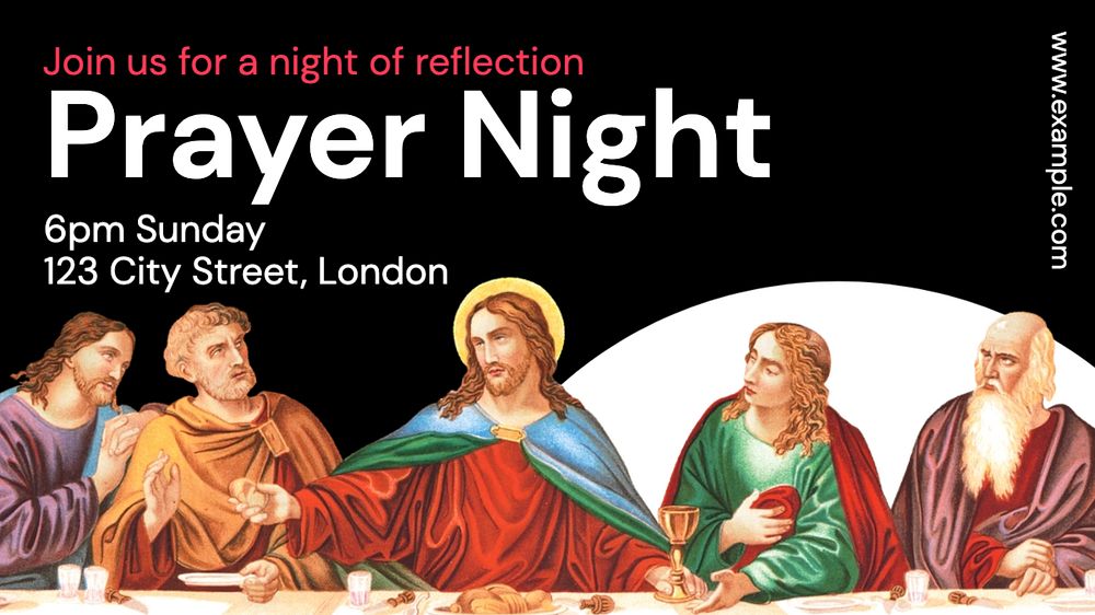 Prayer night  blog banner template, editable text