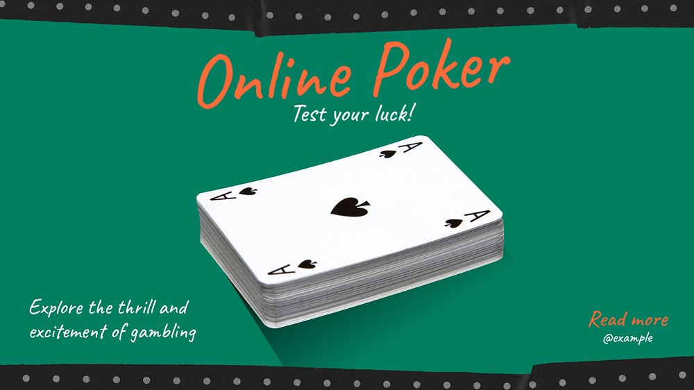 Online poker  blog banner template, editable text