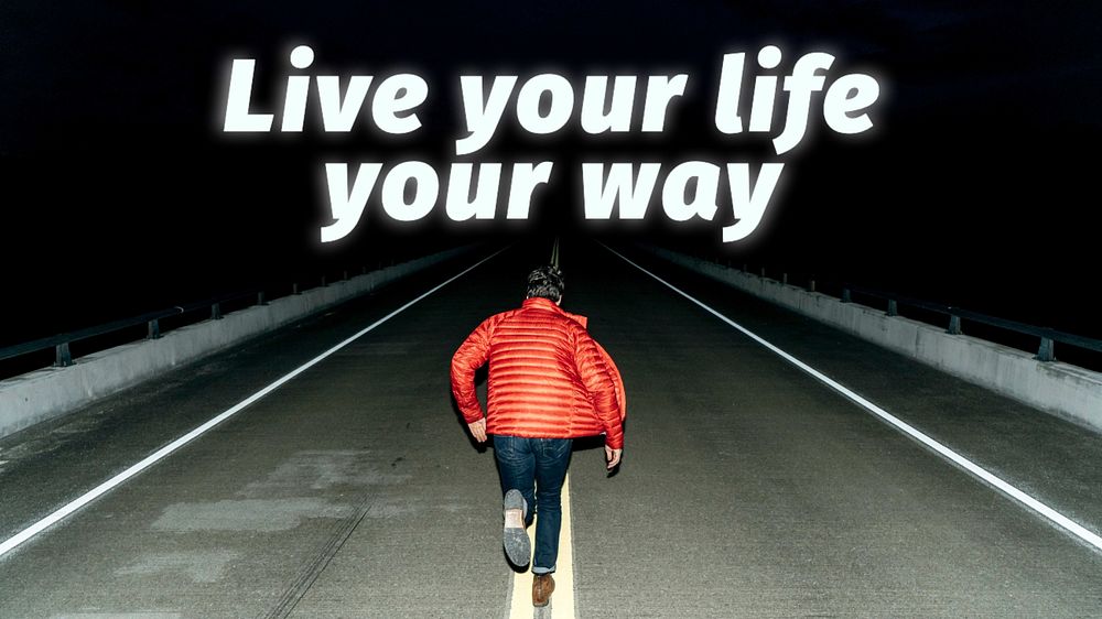 Live life your way blog banner template, editable text