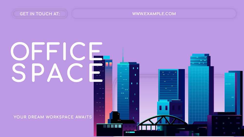 Office space blog banner template, editable text