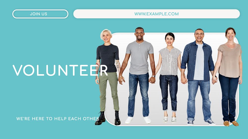 Volunteer blog banner template, editable text