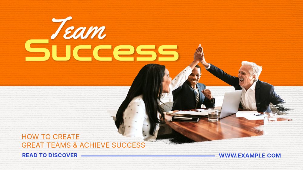 Team success blog banner template, editable text