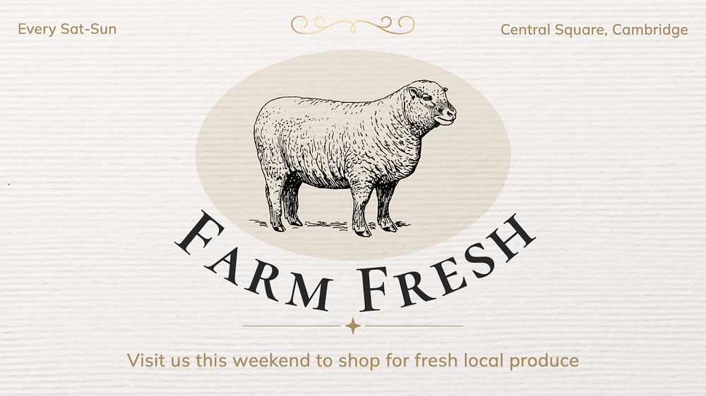 Farm fresh blog banner template, editable text