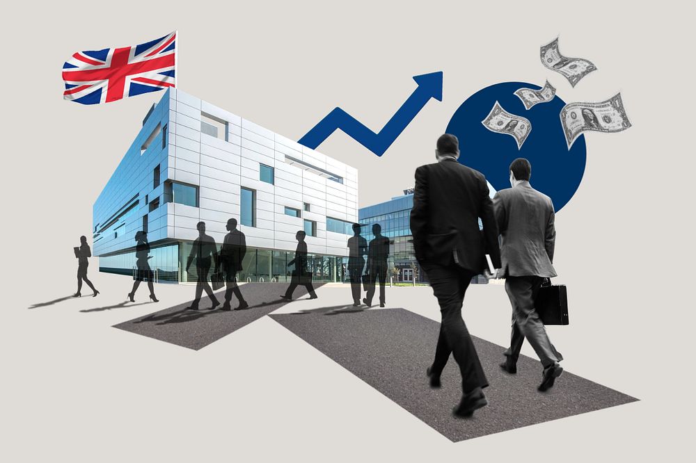 British business, corporate photo collage, editable design