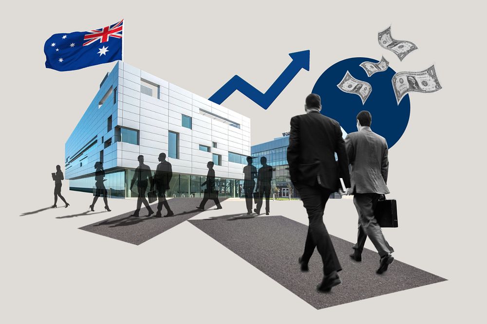 Australian business, corporate photo collage, editable design