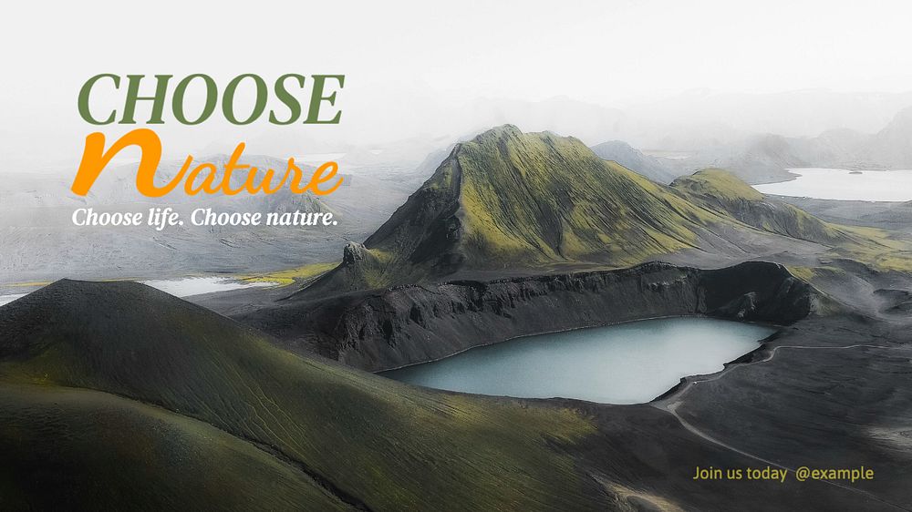 Choose nature blog banner template, editable text