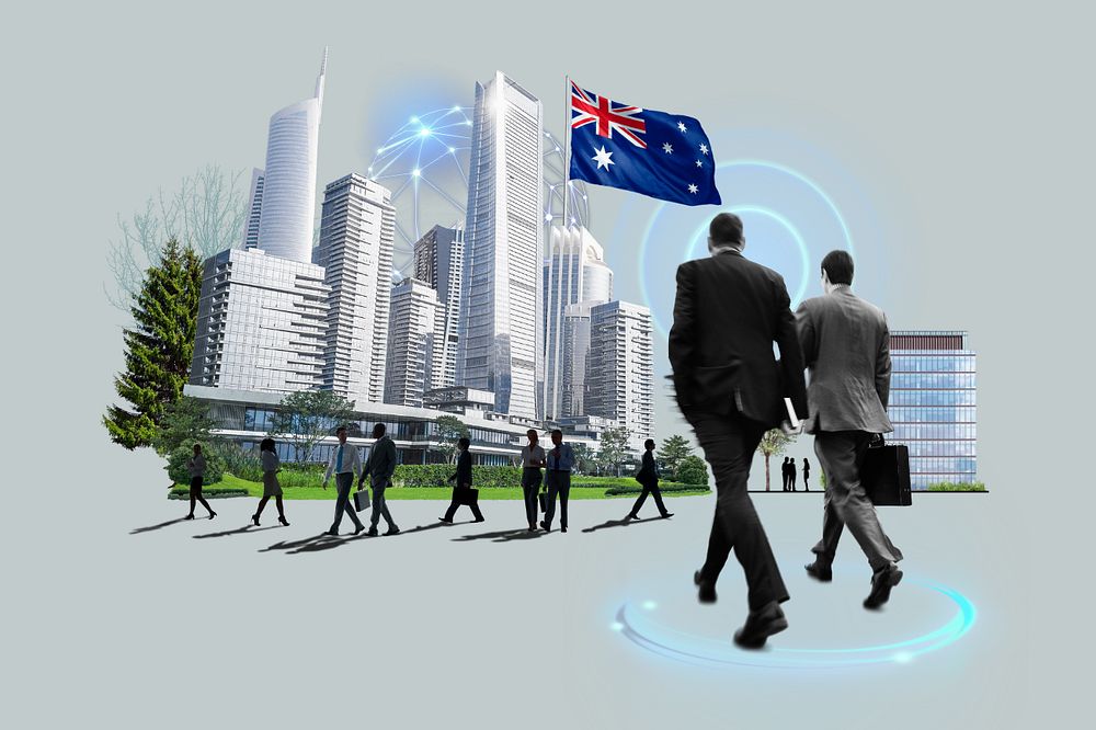 Australian corporate, business photo collage, editable design