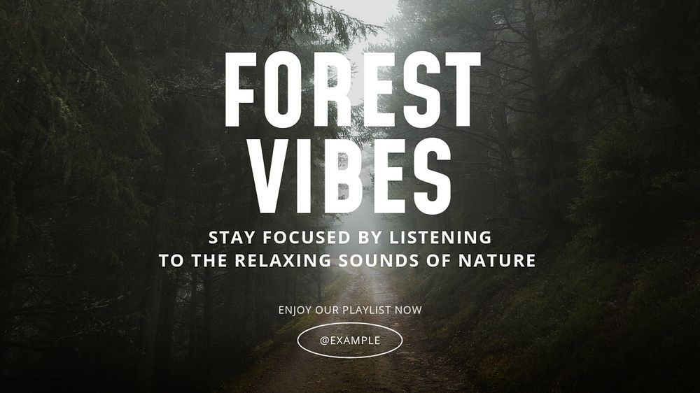 Forest vibes blog banner template, editable text