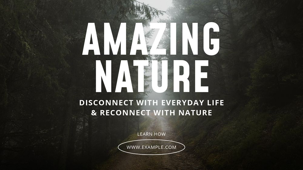 Amazing nature blog banner template, editable text