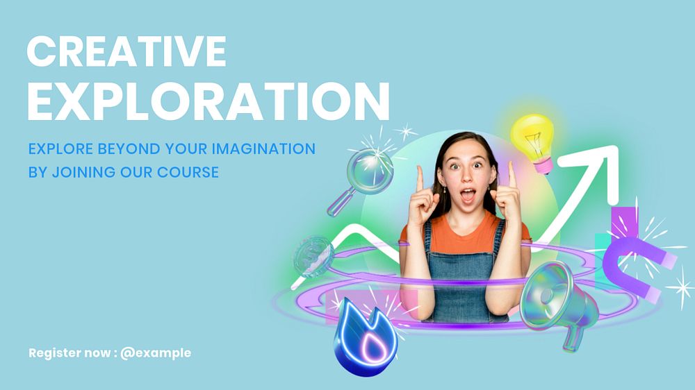 Creative exploration   blog banner template, editable text