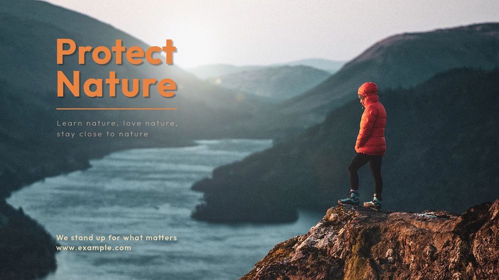 Protect nature blog banner template, editable text