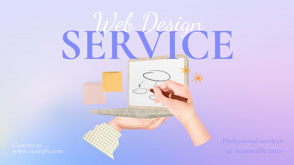 Web design service  blog banner template, editable text