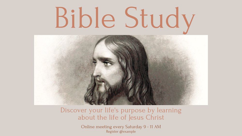 Bible study  blog banner template, editable text