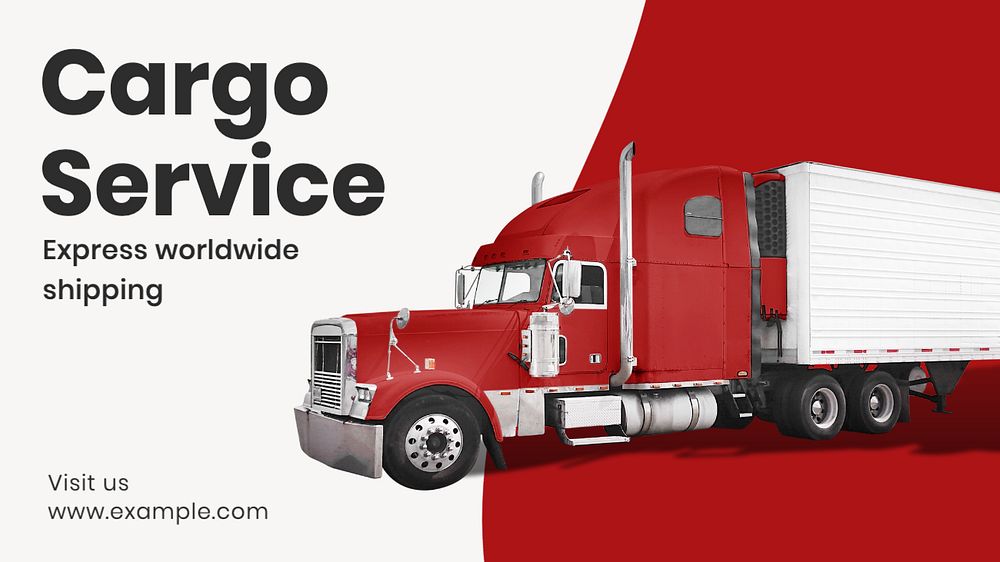 Cargo service  blog banner template, editable text