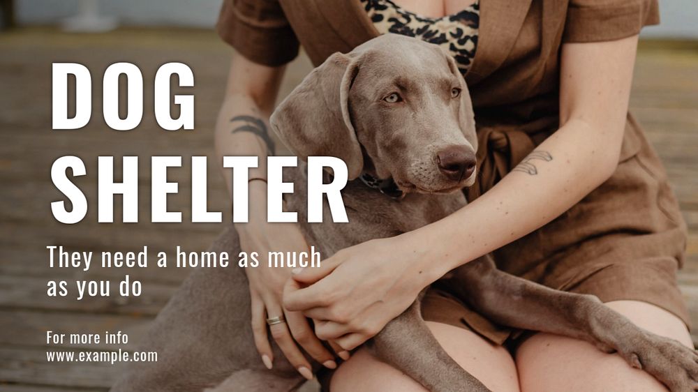 Dog shelter  blog banner template, editable text