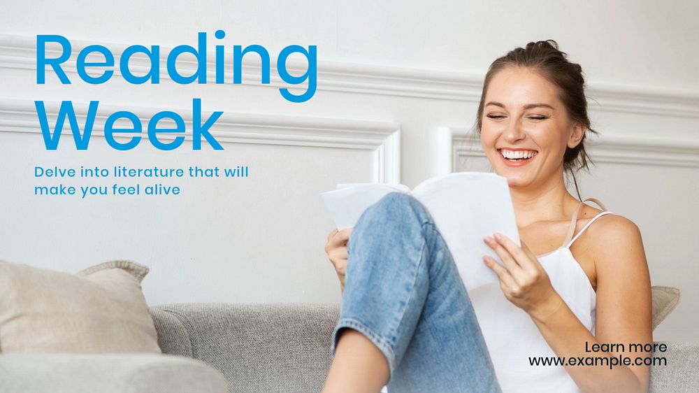 Reading week blog banner template, editable text